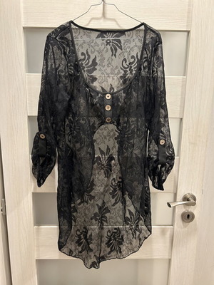Black lace tunic pareo size 3XL like new