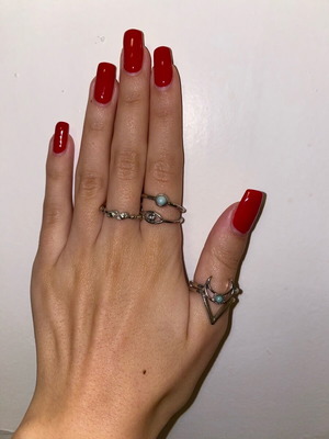 Silver ring set new, 5 pieces boho chic style