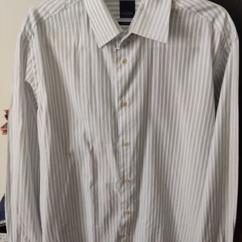 Jacques Hermes Business Custom Fit men's striped dress shirt, size L