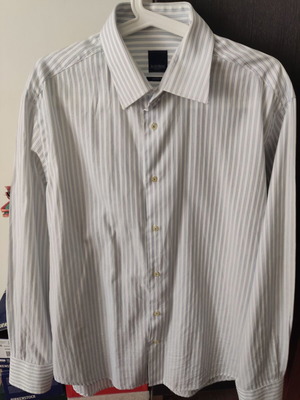Jacques Hermes Business Custom Fit men's striped dress shirt, size L