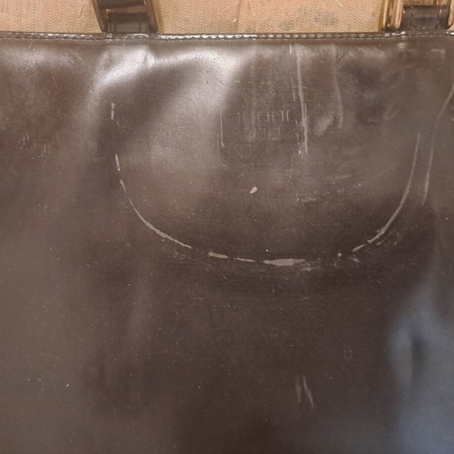 Vintage Aslanis Black Leather Briefcase Marcoderm used