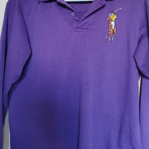 Polo Ralph Lauren Long Sleeve Shirt used, size M, purple, Big Pony