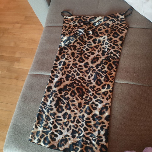 Leopard mini dress one size, like new, black and beige