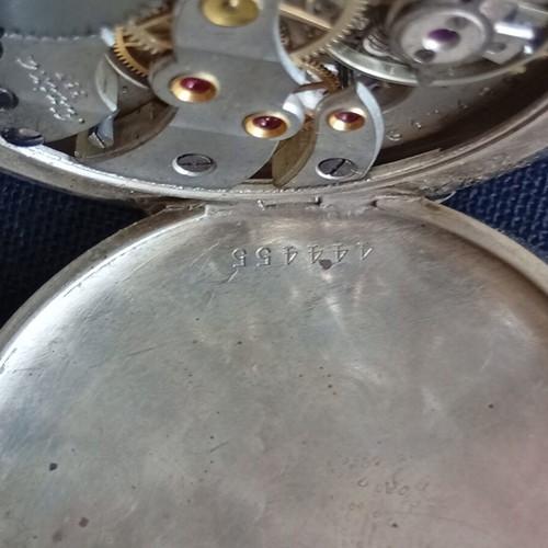 Alpina silver pocket watch used, Swiss