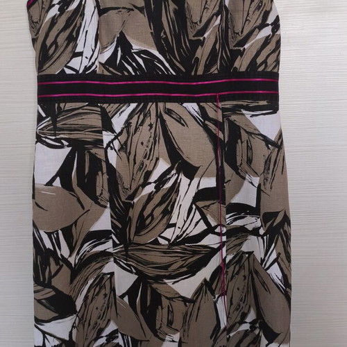 Raxevsky summer dress XL with floral tropical print and fuchsia details like new
