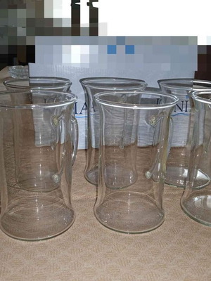 Glass juice glasses used, set of 6 pieces