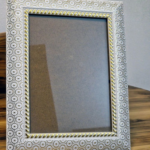 Wooden photo frame 13x18 white and gold, like new