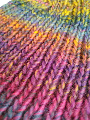 Handmade knitted hat new, multicolor, size M/L