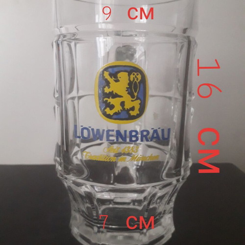 Lowenbrau 0.5 beer mug used, worn logo