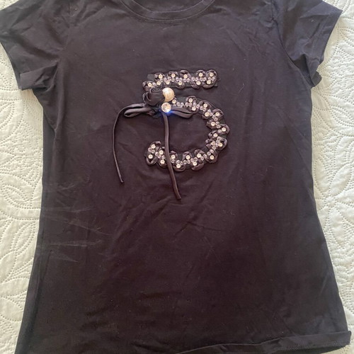Tshirt small black with strass, set of 3, like new
