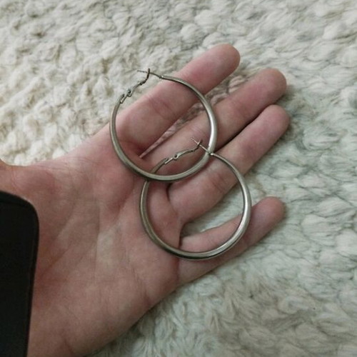 Hoop earrings used, slightly faded