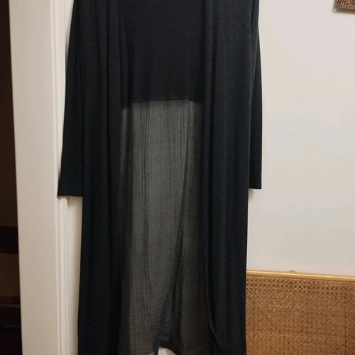 Long black ckontova cardigan like new, one size