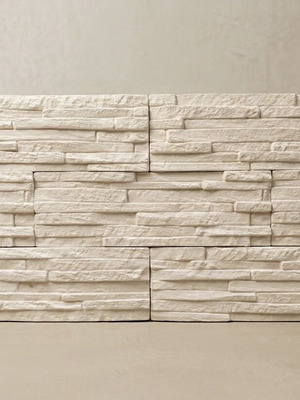 Decorative plaster wall stone 305 x 100 mm, white color