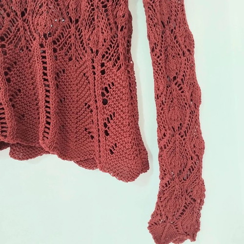 Zara knitted pullover in burned orange red, size M
