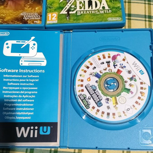 Nintendo Wii U games used, Zelda Breath of the Wild, Super Mario Bros U, The Book of Unwritten Tales 2
