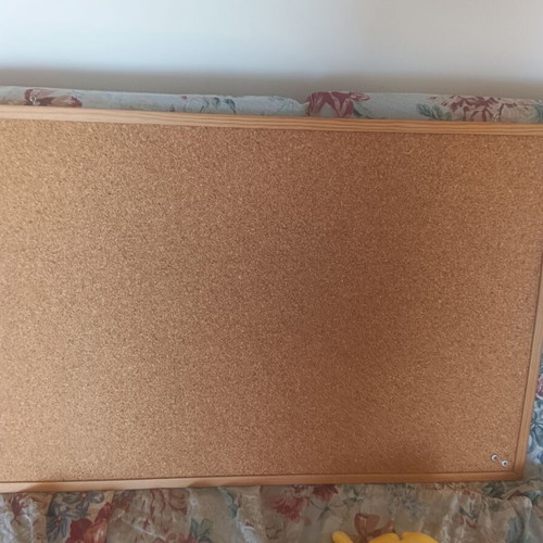 Double-Sided Notice Board with Cork and Green Felt, Wooden Frame