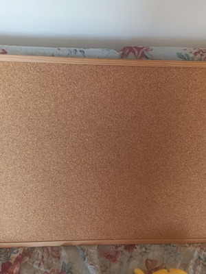 Double-Sided Notice Board with Cork and Green Felt, Wooden Frame