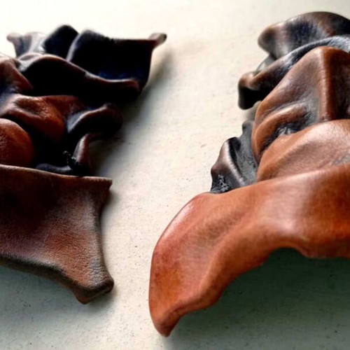 Leather decorative masks handmade set of 2 like new