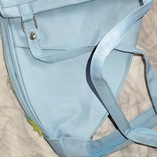 Blue bag new with flowers and zipper