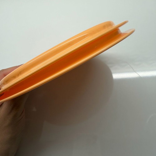Tupperware plate set salmon color new, ideal for babies