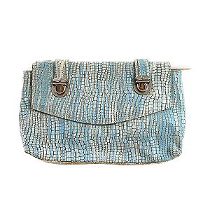 Γυναικεία τσάντα γαλάζια γνήσιο δέρμα τσαντακι σιέλ μεσαίο μέγεθος τσάντα φάκελος δερμάτινη