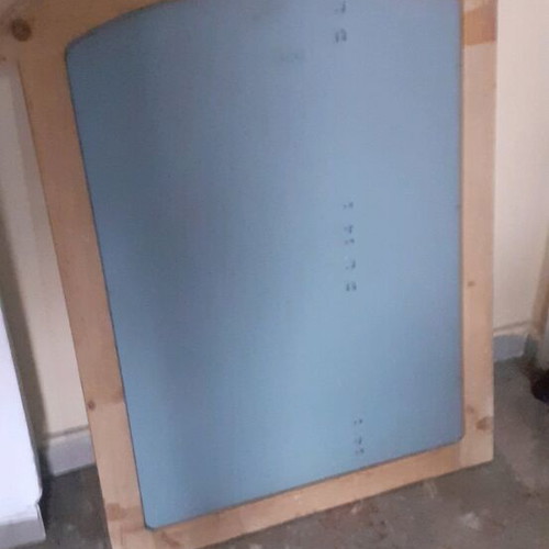 Solid wood mirror with curved wooden frame