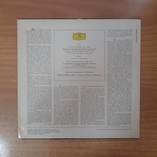 Dvorak Cellokonzert H-Minor & Tschaikowsky Rokoko Variationen Op. 33 vinyl record
