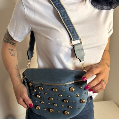 Denim banana bag with studs new with tag