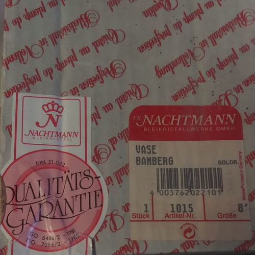 21 cm Vase Nachtmann "Bamberg" Lead Crystal W.Germany 80'.