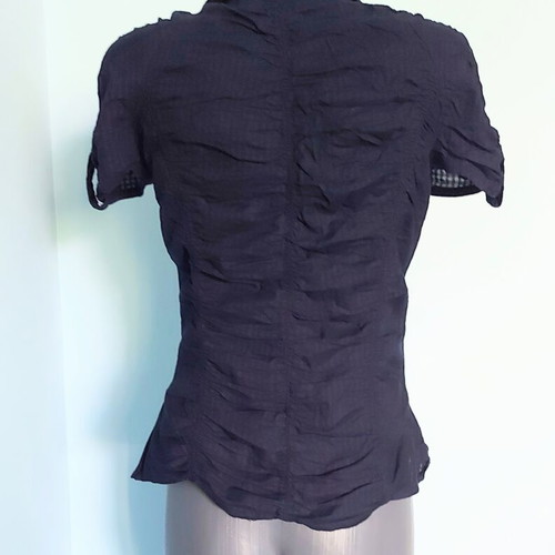 Set of 2 women's cotton shirts, fitted silhouette, pink and dark blue