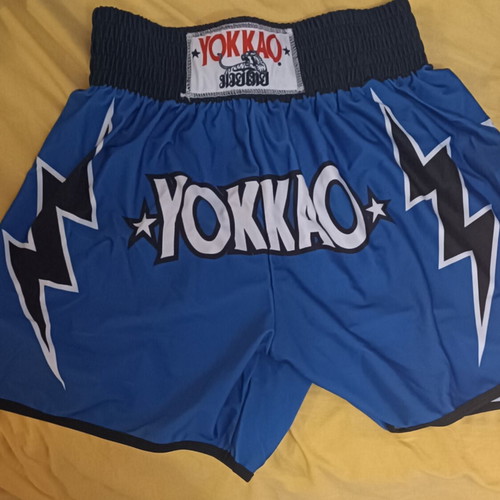 Muay Thai Shorts Yokkao Blue Lightning Limited Edition size Large new