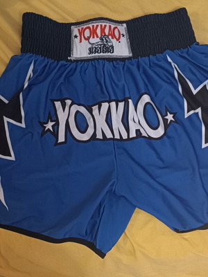 Muay Thai Shorts Yokkao Blue Lightning Limited Edition size Large new