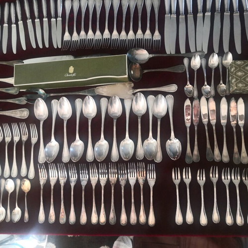 Silver-plated Service Christofle. Rubans Collection