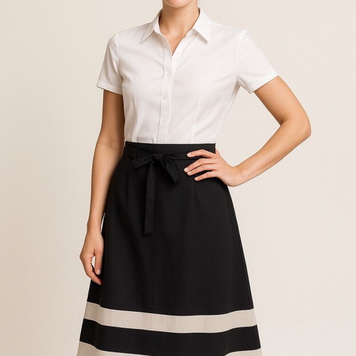 Black A-line skirt with beige stripes XXXL / 46 / 18·New with tags·Bhs