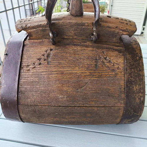 Antique Greek Folk Art Wooden Canteen 1800 used