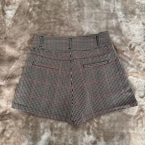 Vintage plaid high-waisted shorts