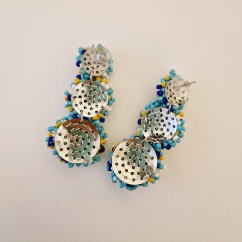 Handmade earrings new, multicolored with turquoise