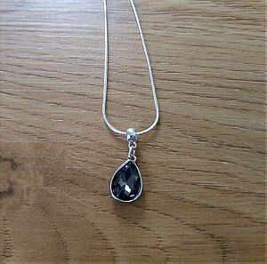Necklace black drop shape
