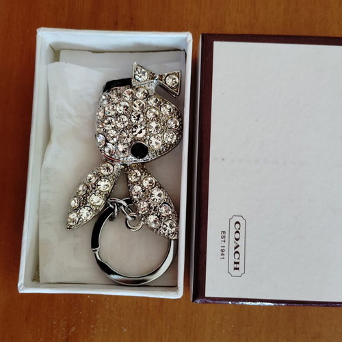 Playboy rhinestone keychain new, silver