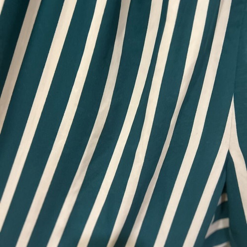 Zizzi women's striped emerald green and cream trousers