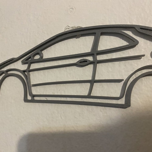 Art Honda Civic FN2 Type R Minimal 3D Printed Wall Decor