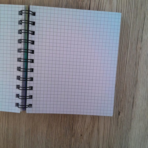 Spiral notebook new, 13×15 cm, squared pages