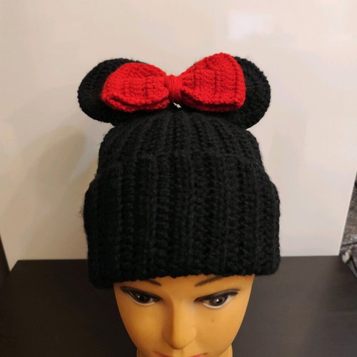 Minnie Mouse hat and scarf new set, 50% wool and 50% acrylic