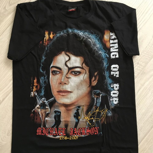 Vintage Rock Yeah Michael Jackson King of Pop T-shirt L used, black