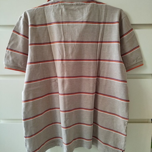 Braggi Men polo shirt, XL, beige and orange stripes