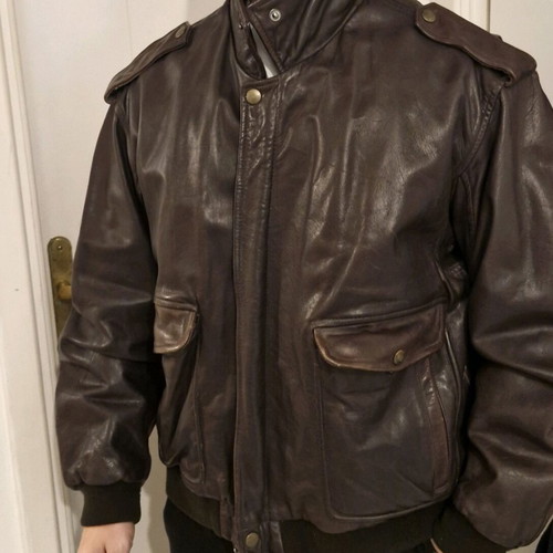 Redskins men's leather jacket vintage XL used, brown