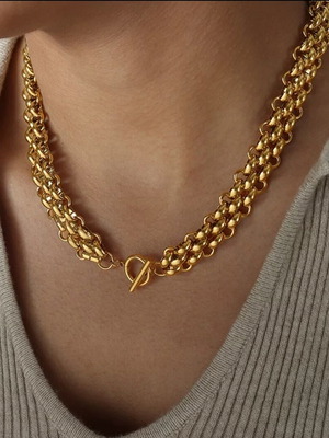 Steel Necklace New Gold Color