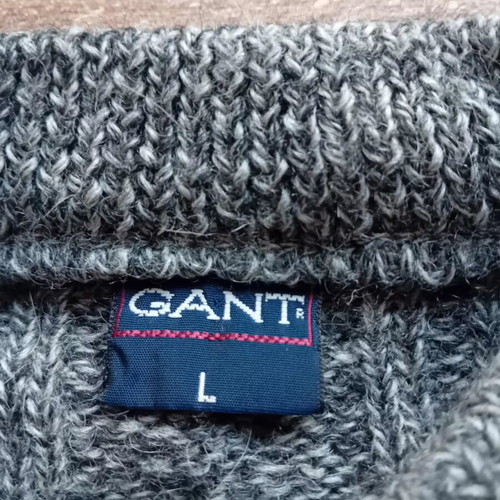 Gant bulky knitwear sweater L gray like new, 100% cotton