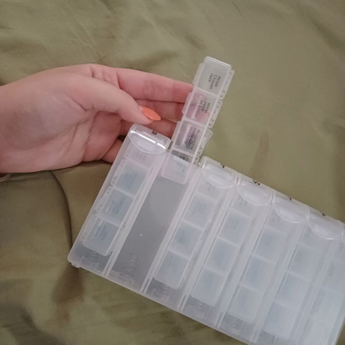 Large pill organizer box with compartments