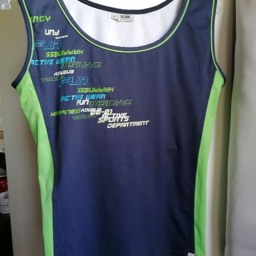 York Woman sports top with built-in bra XL, blue